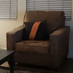 Ashley brown sofa chair and end table