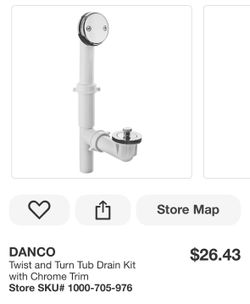 Danco Twist and Turn Tub Drain Kit with Chrome Trim