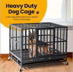 🐶 38” Heavy Duty Indestructible Dog Crate