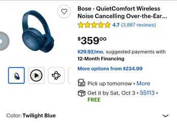 Bose Over-Ear Headphones in Blue