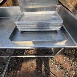 1 1/4” Deep Half Sheet Pan Stainless Steel $8/each