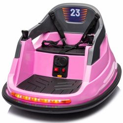 New Hikiddo 12V Kids Bumper Car, Electric Baby Bumper Car for Toddlers with Remote Control, 3 Speeds - Light Pink  New in box JC301 * SAFETY FIRST: Hi