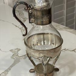 Vintage W S Blackinton Silver Plated Coffee/Tea Carafe Holder with Glass Carafe
