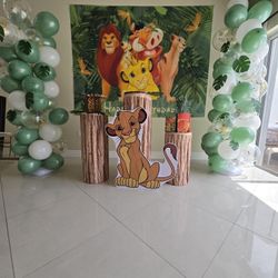 Lion King Jungle Birthday Party Backdrop Banner 