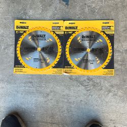 2 New Dewalt 8 1/4 inch 40 carbide teeth, finishing blades brand new in the package