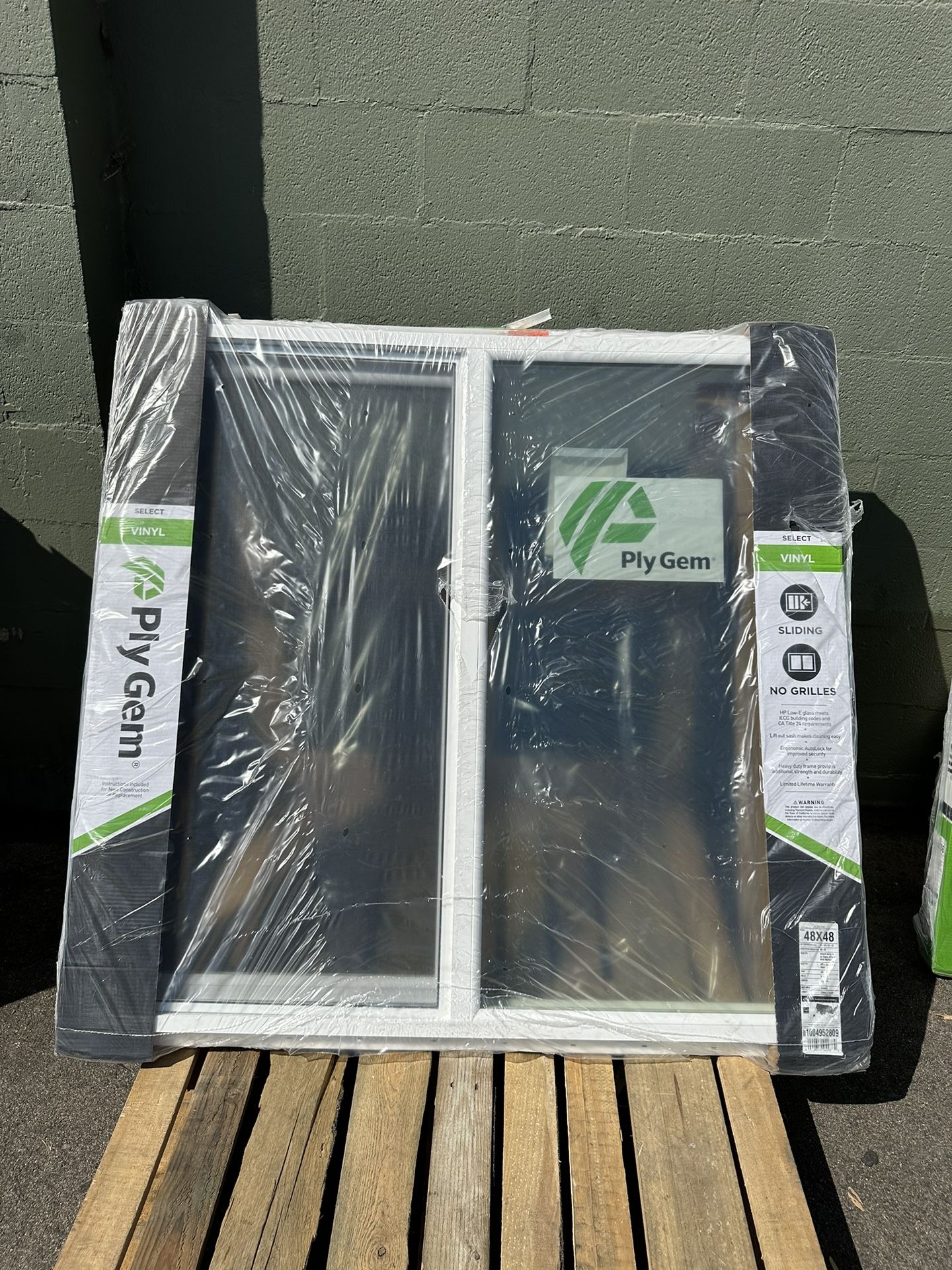 Ply Gem 47.5 in. x 47.5 in. Select Series White Vinyl Left-Hand Sliding Window with HP2+ Glass, Screen Included 2