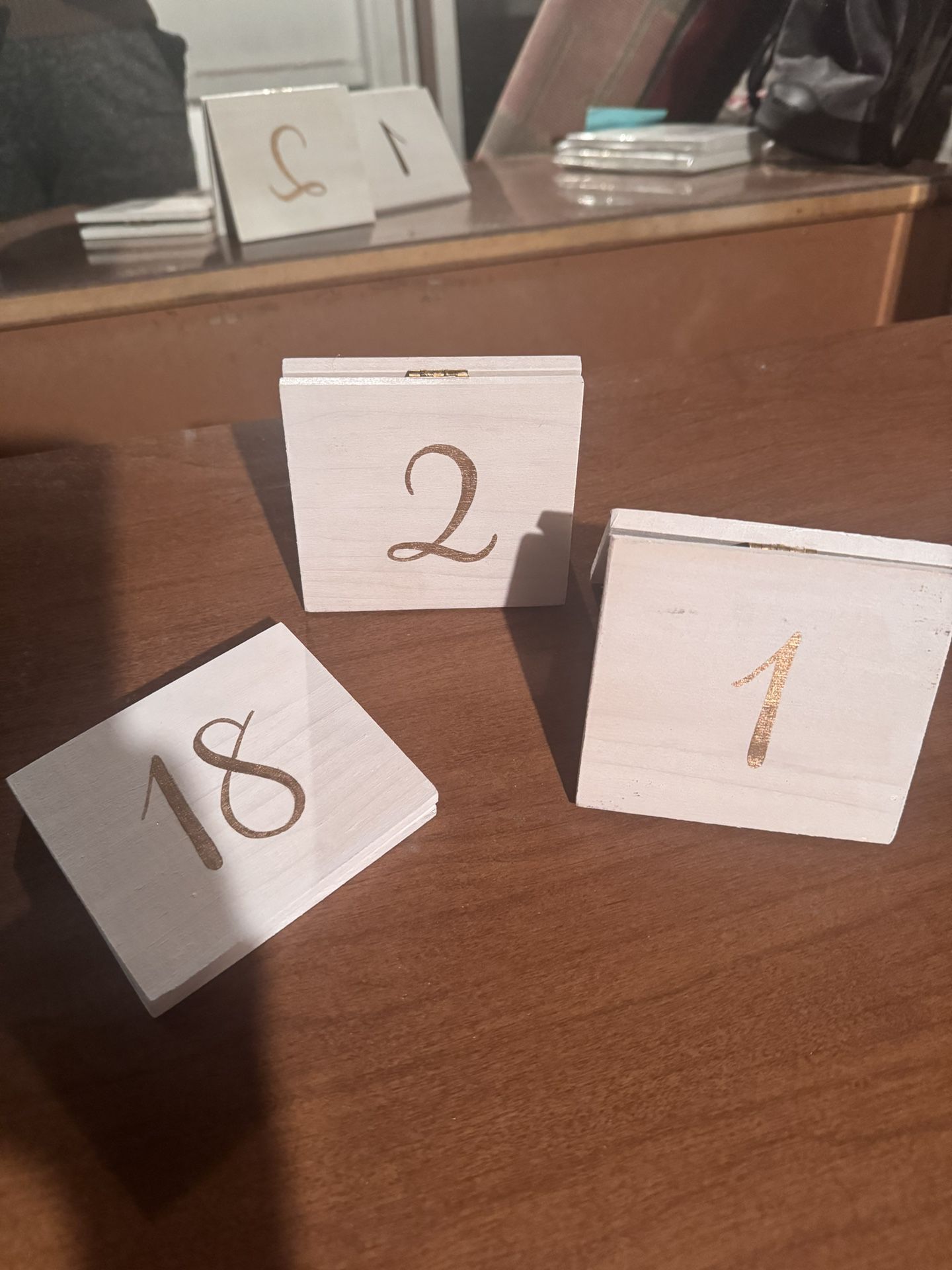 Wooden Table Numbers - Great For Weddings