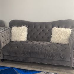 Grey Sofa and Loveseat 