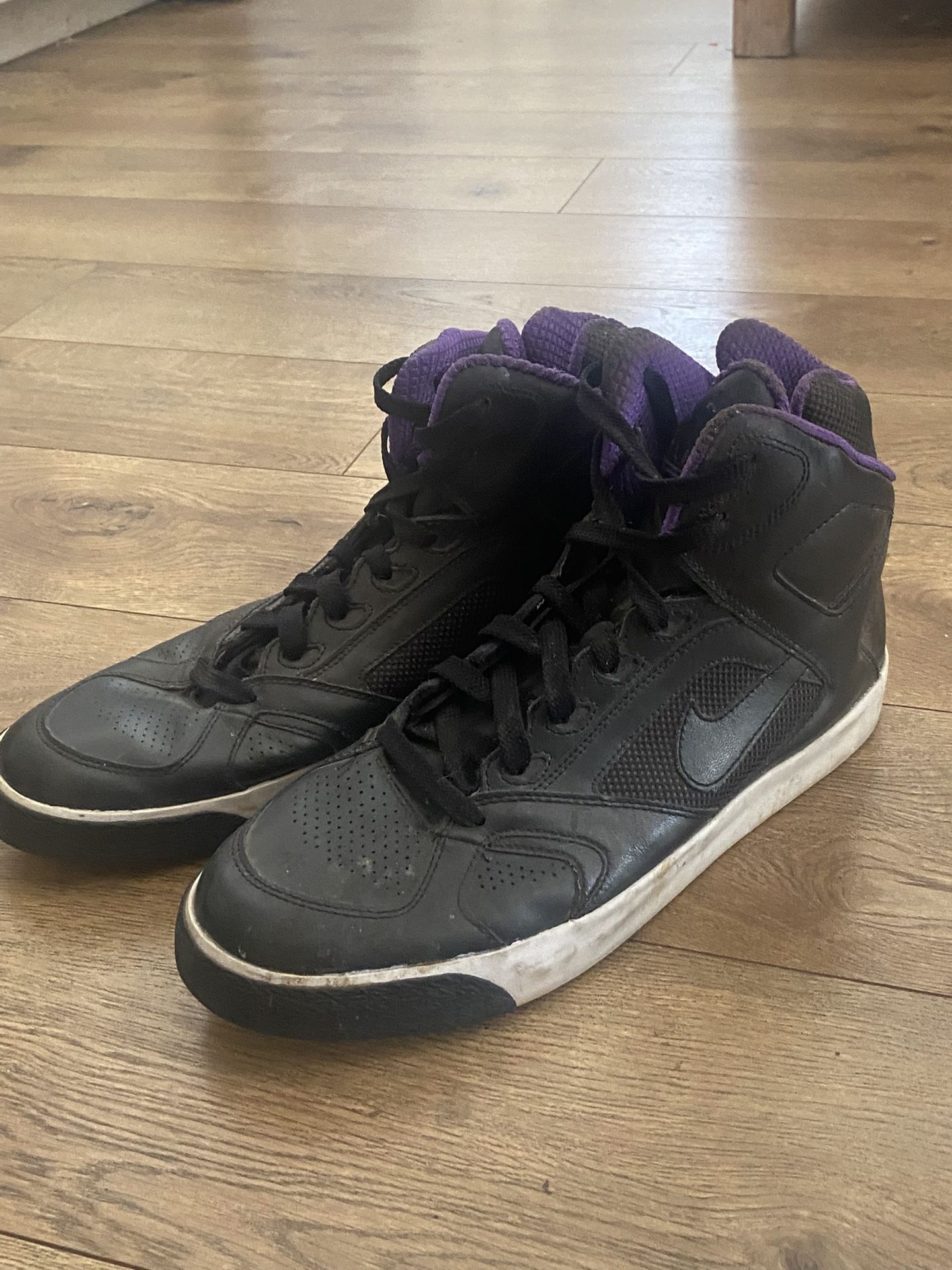 Nike Flight Black and Purple Shoes