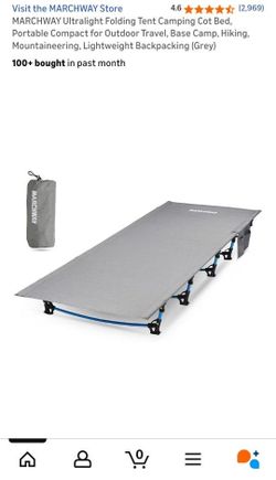MARCHWAY Ultralight Folding Tent Camping Cot Bed