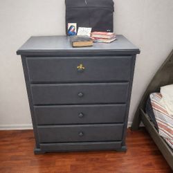 Dark gray 4 drawer dresser