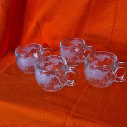 Nestle 4 Coffee Mugs Vintage, World Map