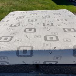 cool air king mattress and split box springs. good condition. medium to firm. delivery available