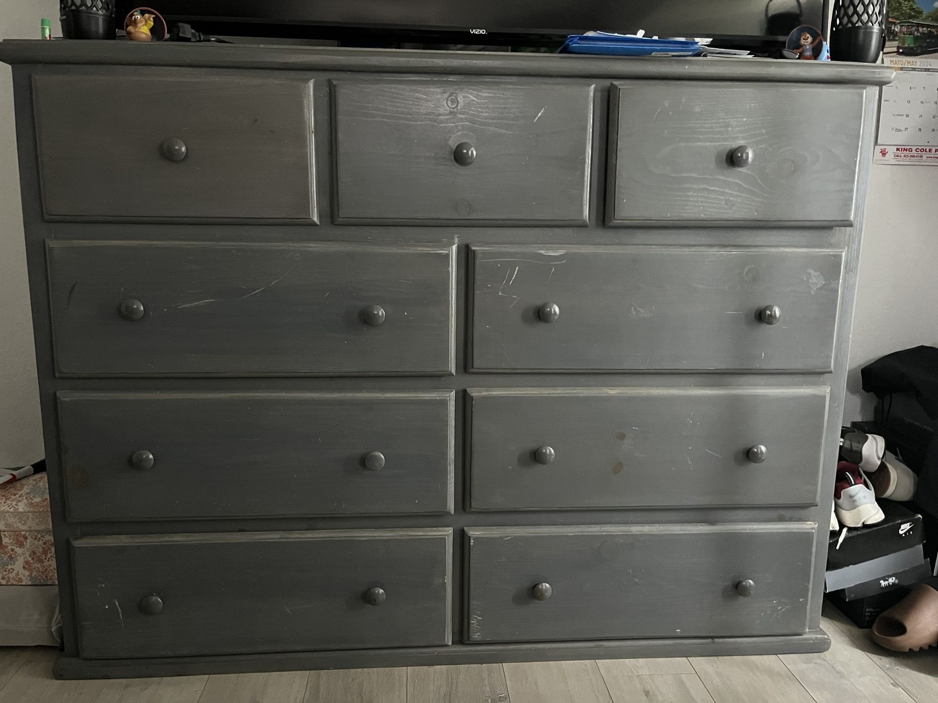 12 Drawer Grey Dresser Cabinet