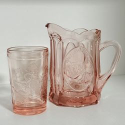 PINK TIARA GLASSWARE NURSERY RHYME SET 2