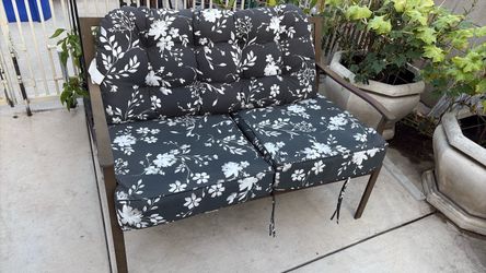 Outdoor Metal/Cushion Loveseat Bench Frame