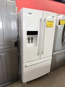 Maytag White French Door Refrigerator with Ice Dispenser