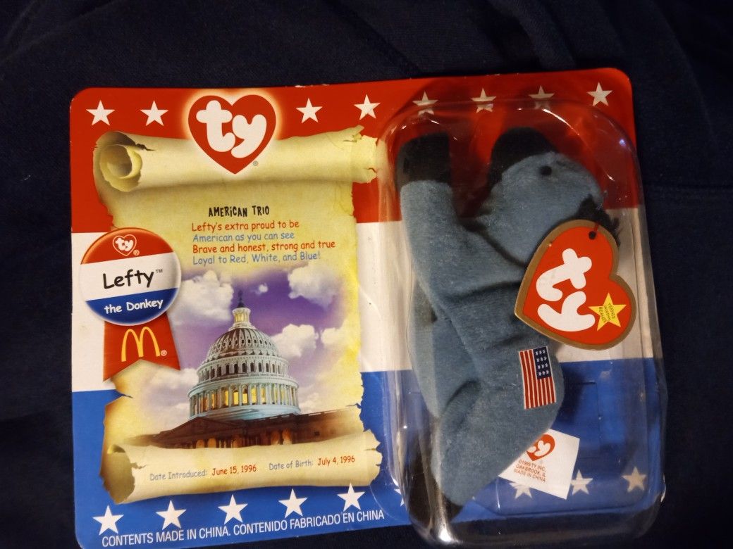 Lefty Donkey Beanie Baby