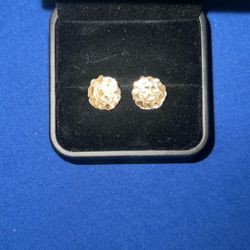 14k Gold Nugget Earrings 