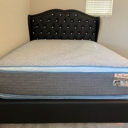 Queen size bed frame with mattress
