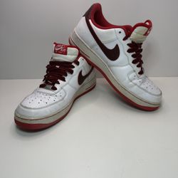 Nike Air Force 1 Low White University Red 488298-139 Men’s Size 10.5 w/ Box