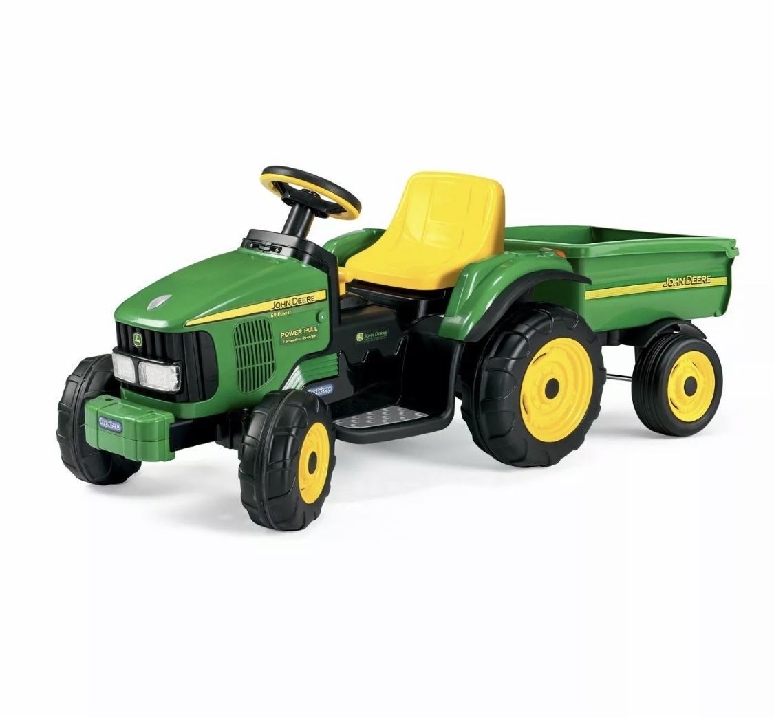 Peg Perego John Deere 6V Power Pull Tractor - Green