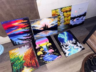 Box of paintings (14 total)