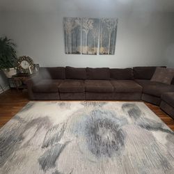 8 piece  macys brown sofa