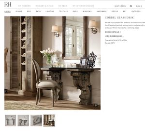 Restoration Hardware Corbel Glass Desk For Sale In Rowland Hghts