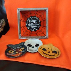 Cuadro De Halloween Y Platito Para Servir