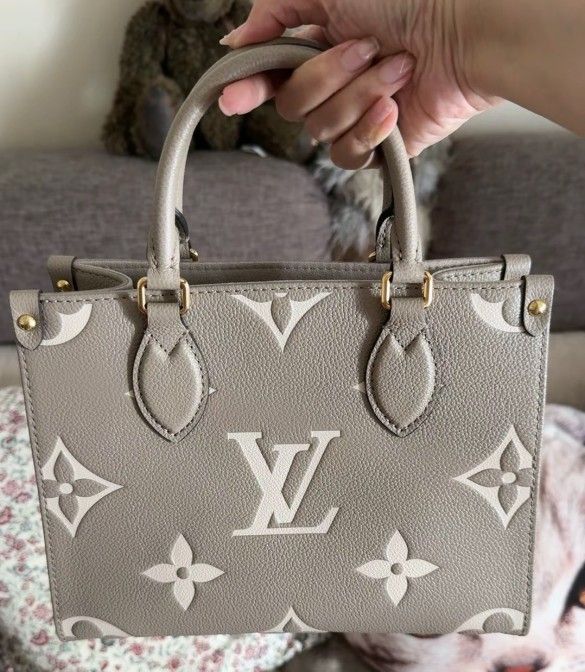 Classic old flower full print cow leather jungle bag tote bag tote bag shopping bag shoulder handbag small size women's elephant gray/cream white