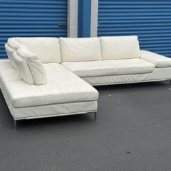 White Modani Sofa – Real Leather (free Delivery)
