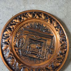 2 copper wall guilds and copper tea pot