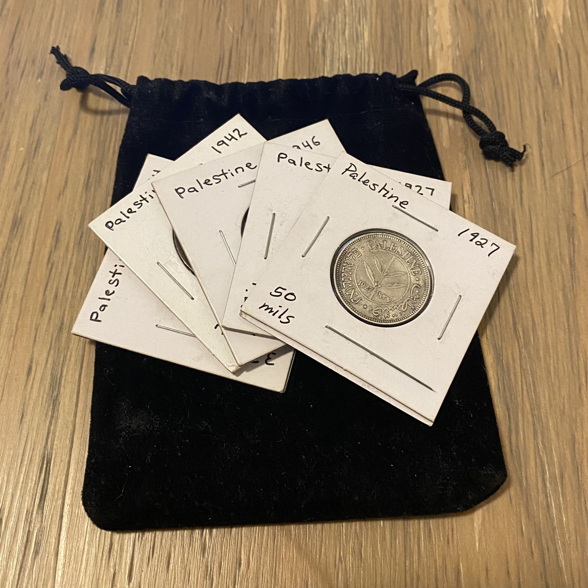 Palestine Coins (5) Vintage, Mils.