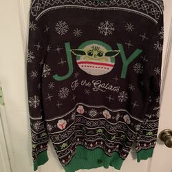 H&M Mandalorian Baby Grogu Joy To The Galaxy Christmas Ugly Sweater Adult Small