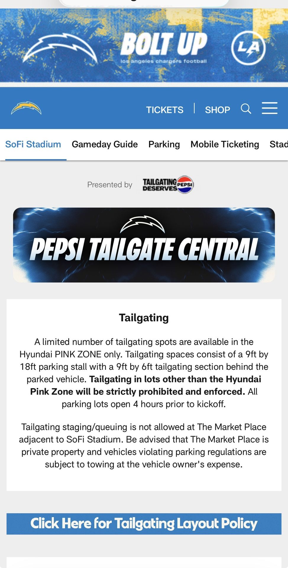 Pink Zone Parking Nov 30 Chargers Vs Raiders