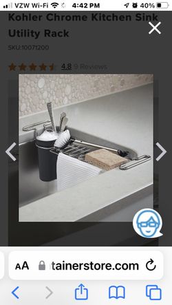 Kohler Chrome Kitchen Sink Utility Rack
