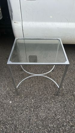 Side table with glass