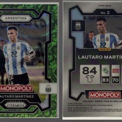 #2 2026 Panini Prizm Monopoly FIFA World Cup - Lautaro Martinez - Green Wave Prizm / Argentina 