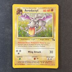 1999 Aerodactyl 1/62 Fossil Set Holo Rare Pokemon Card Near Mint/Mint