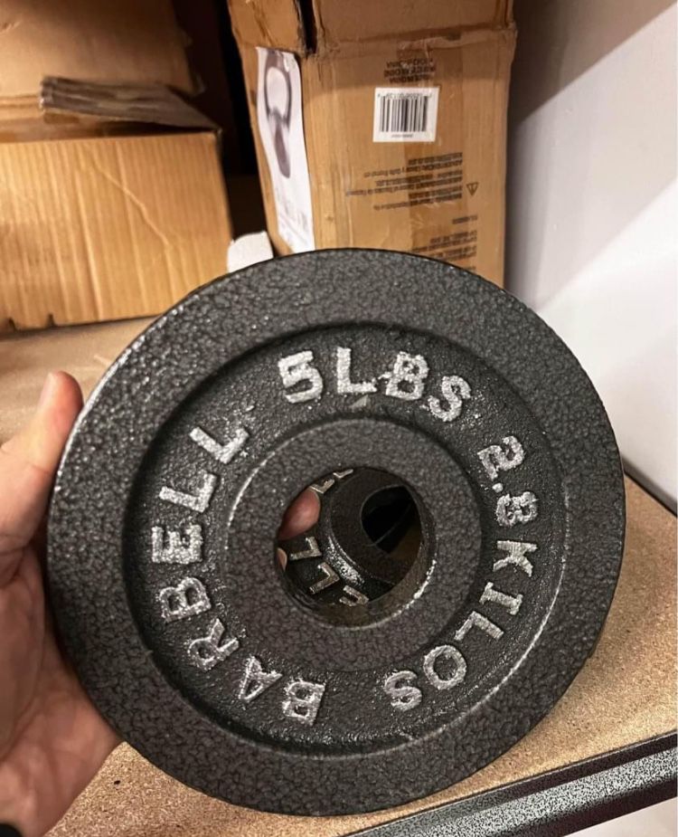 Barbell, 5lb Olympic Cast Iron Weight Plate, Single