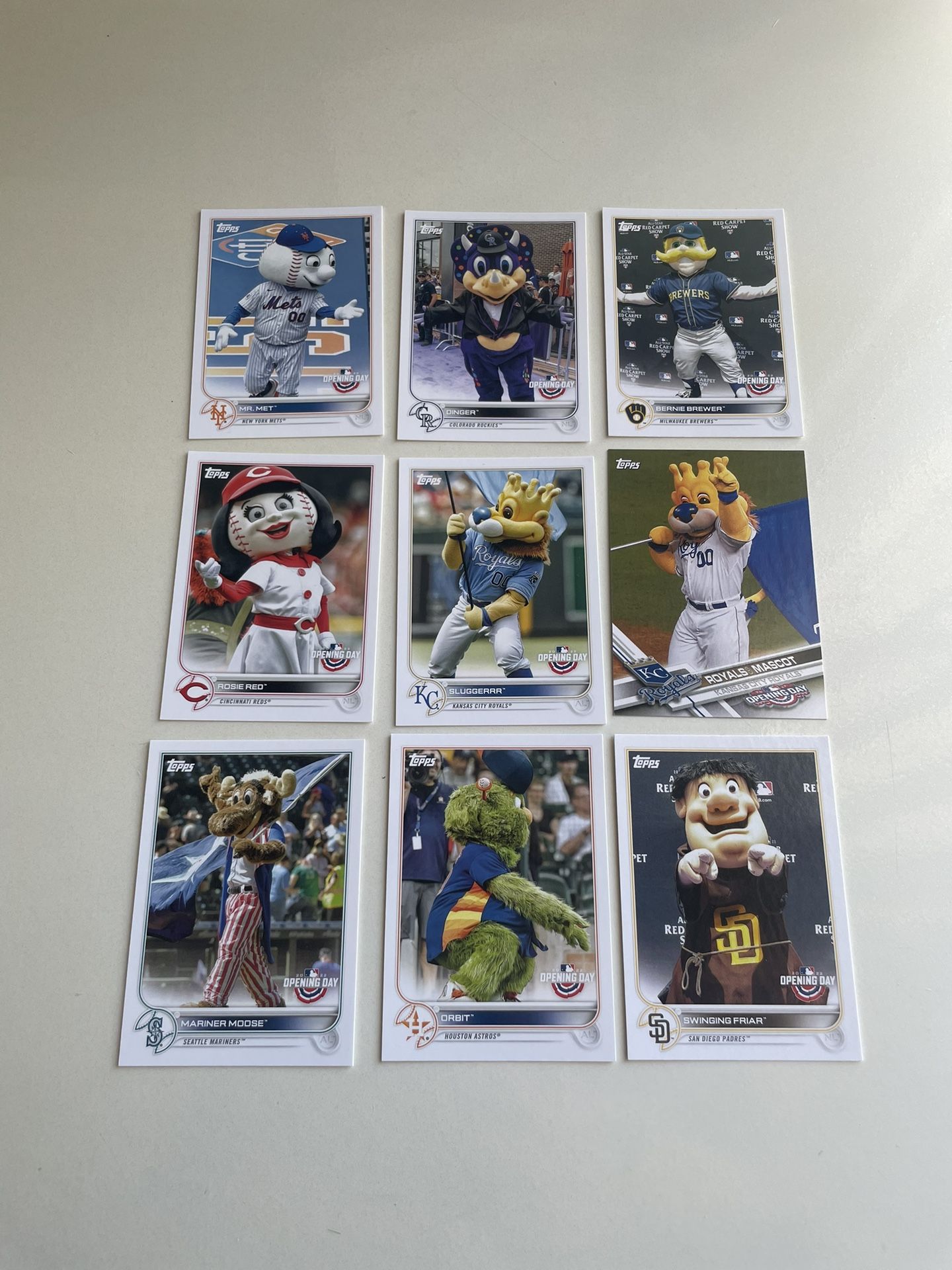 Baseball Team Mascot Cards
