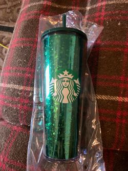 Starbucks green glitter tumbler