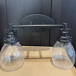 Modern Seeded Glass Vanity Light – 2-Light 