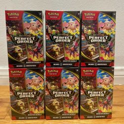 For Sale:
Brand New in Box Pokemon Trading Card Game TCG Mega Evolution Perfect Order Booster Bundle