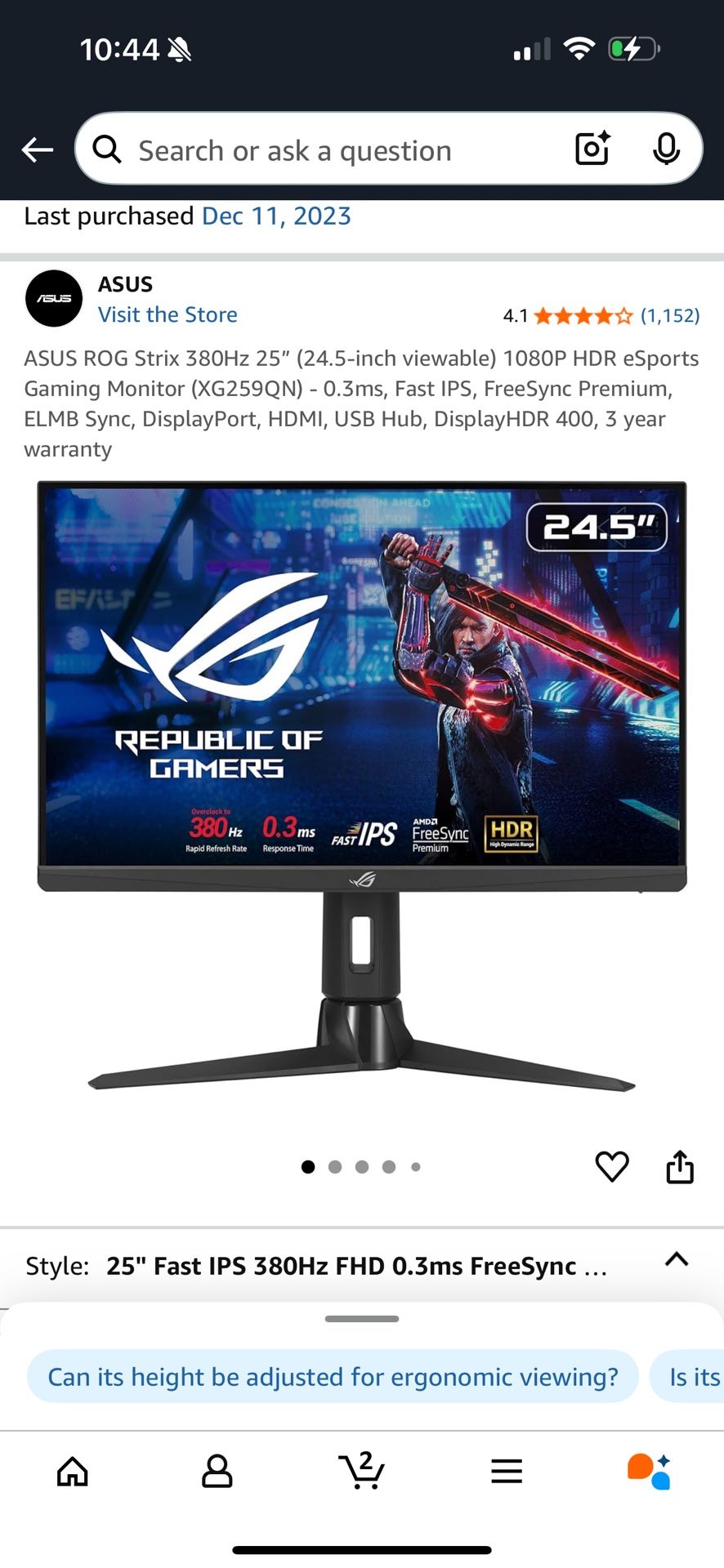 4080 PC / ASUS ROG Strix 380Hz Monitor/ Keyboard & Mouse