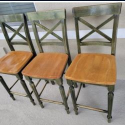 3 Wood Bar Stools (Pier One)