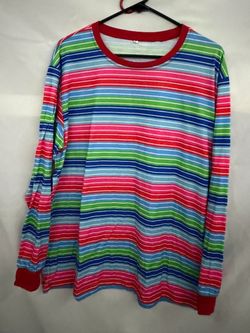 Chucky Costume Striped Long Sleeve Shirt Size 3XL