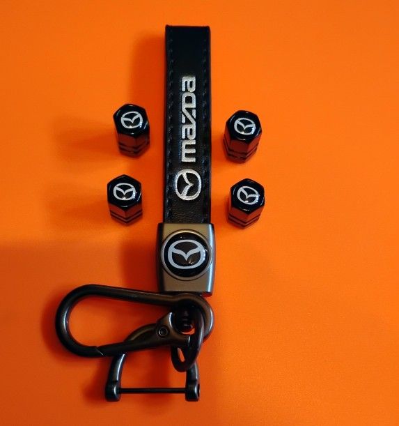 Mazda Keychain and Valve Caps NEW