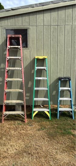 Set of 3 Fiberglass Step Ladders